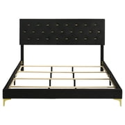 Coaster Kendall Upholstered Eastern King Panel Bed, Black