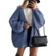 thumbnail image 1 of Suéteres Cardigan Oversized para Mujer PRETTYGARDEN 2025 Otoño Manga Lámpara Larga Tejido Abierto Liviano (Azul Bruma, XL), 1 of 8