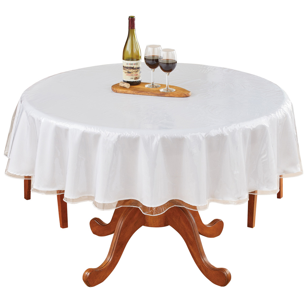 LAMINET Heavy Duty Deluxe Crystal Clear Vinyl Tablecloth Protector 70