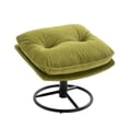 thumbnail image 5 of Velvet Swivel Accent Chair with Ottoman Set, Modern Lounge Chair with Footstool, Comfy Armchair TV Chair with Metal Legs for Home Office Living Reading Room Bedroom, 360° Swivel,Fruit Green, 5 of 9