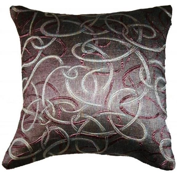 Classic Damask Jacquard design 18" X 18" Decorative Cushion Cover - in Purple-Silver
