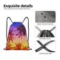 thumbnail image 4 of Saiise Palm Trees at Sunset Pattern Sports Drawstring Backpack - String Swim Gym Bag with Wet Proof Pocket for Women&Men-Small, 4 of 6