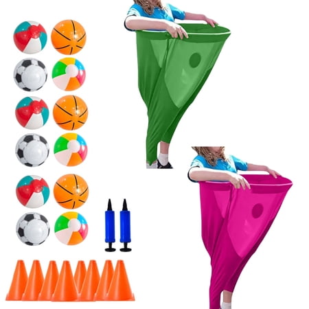 Grandma Pants Yard Game Granny Pants Outdoor Game Set with 4/8/12/16 Bouncy Balls and 4/8 Marker Cones 1/4 Air Pump Recreational Tossing Games Field Family Reunion Games Outdoor Games Sets for Adults