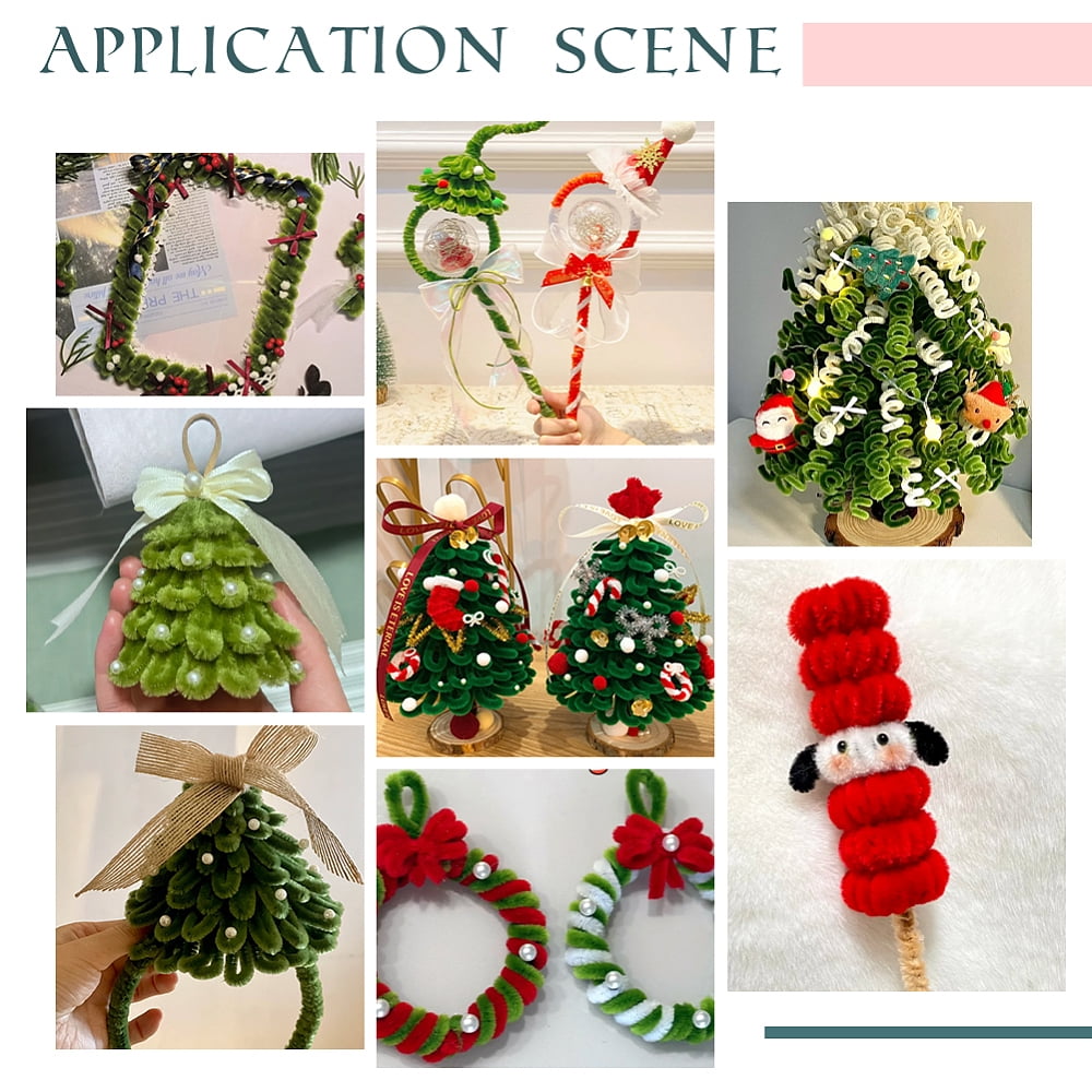800Pcs Pipe Cleaners Craft Set Chenille Stems Crafts Kit with 480Pcs Balls Thick Fluffy Chenille Stem