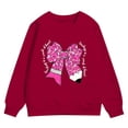 thumbnail image 4 of Girls Cute Sweatshirts Round Neck Long Sleeve Tops Shirts Clothes Soft Letter Print Sports T-Shirt Infant To Big Kid Sizes Red,12-18 Months, 4 of 4