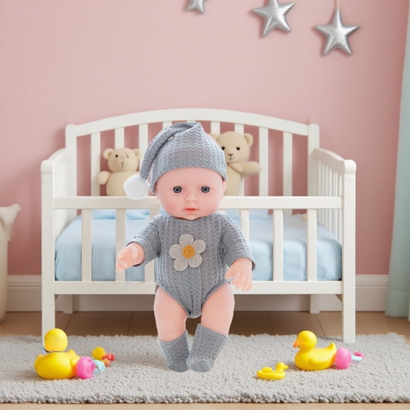 Juguetes de piscina, juguetes para bebés, juguetes para niños pequeños, muñeca de vinilo con voz parpadeante y parlante, juguetes de goma suave para bebés, muñecas de educación temprana para jardín de
