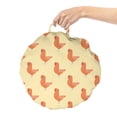thumbnail image 2 of Chicken Round Floor Cushion with Handle, Pattern of Birdies Domestic Farm Animal Symmetric Repetition, Decorative Pillow for Living Room & Dorms, 18" Round, Yellow Salmon, by Ambesonne, 2 of 4