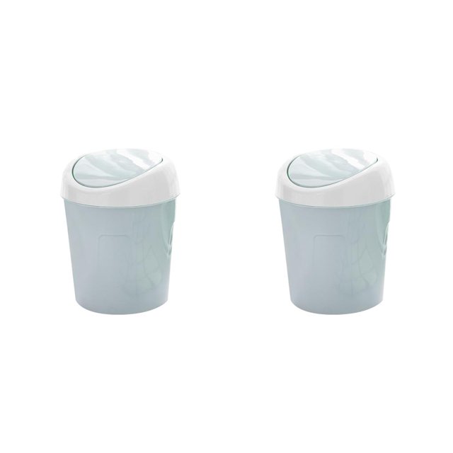 Kearding Cubo de basura con cubierta enrollable, de salón de plástico para el hogar, cubo de basura pequeño, contenedor de basura multiusos Type1 NO1