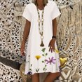 thumbnail image 2 of Vestidos casuales de verano para mujer Vestido suelto de manga corta con estampado floral de playa con cuello en V para mujer Pompotops ghjkhdj13446, 2 of 5