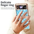 thumbnail image 4 of Elehold Diamond Bling Glitter Luxury Leather Plating Case Compatible Samsung Z Flip 4 6.7 inch Leather and TPU provide your Phone Shockproof Ring Stand,Blue, 4 of 7