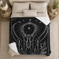 thumbnail image 5 of Dreamcatcher Moon Circle with Candles and Herbs, Gothic Celestial Style for Occult Art Lovers, Ritual Line Art and Halloween Gift, Soft Flannel Blanket, Home Decor, 5 of 9