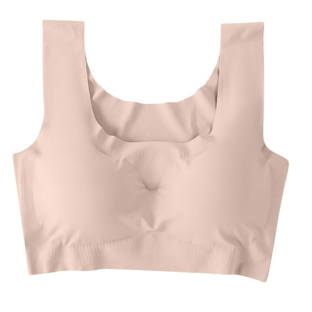 YWDJ Full Coverage Bras for Women Wireless Plus Size Pull on Push up Comfort Straps Support Seamless Bralette Breathable Soft Bra for All Shapes Sagging Breasts Beige 3XL