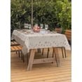 thumbnail image 3 of Outdoor Tablecloth with Umbrella Hole for Patio/Picnic/Party/Camping, Beige Pink Floral Waterproof Table Cloth Rectangle Table Cover Washable, Spring Flowers (52"x 70"), 3 of 8