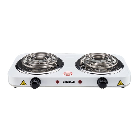Emerald Double Stove Electric Burner and Hot Plate, 2000W