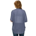 thumbnail image 4 of Made by Johnny Women's Short Sleeve Open-Front Batwing Cardigan XL NAVY, 4 of 6