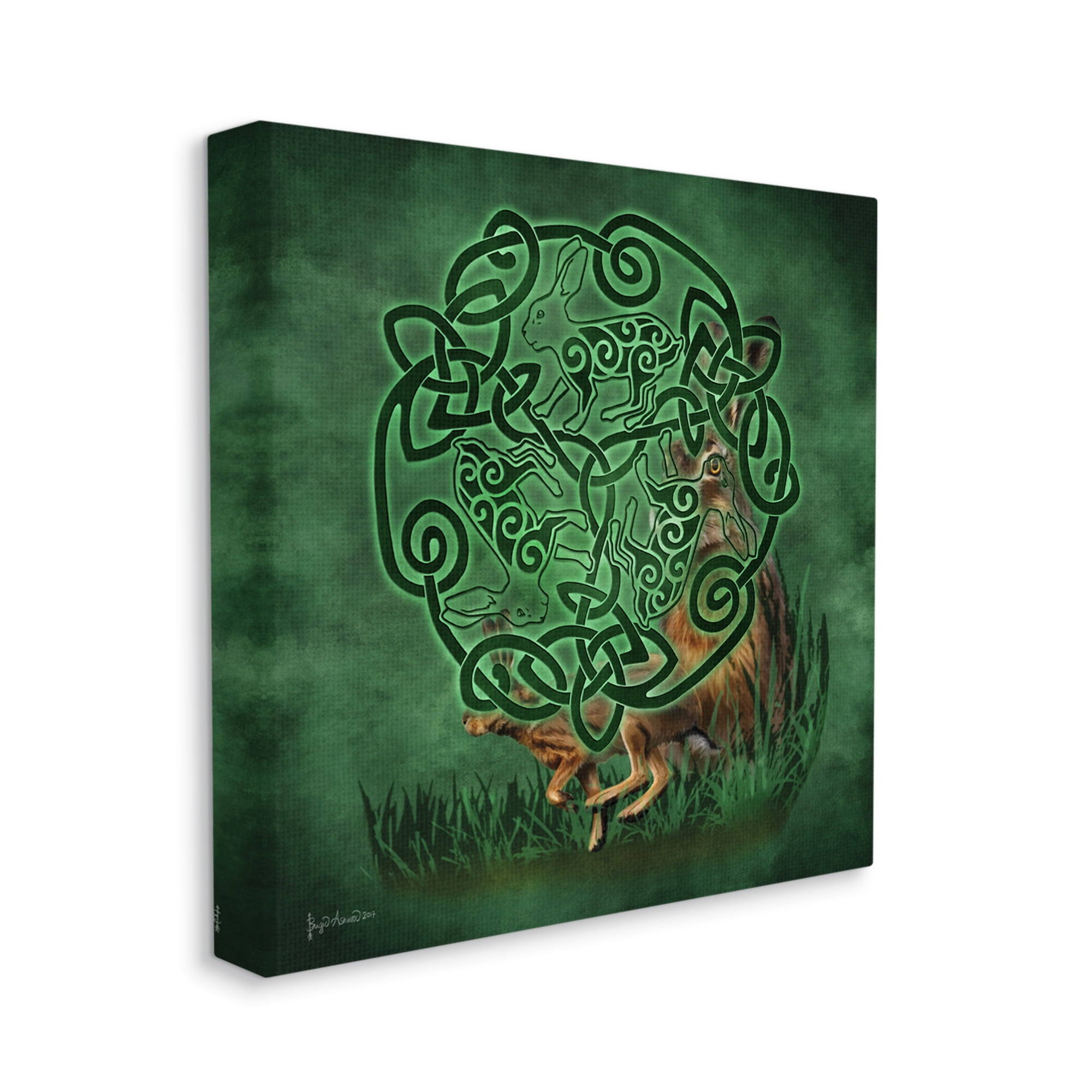 Stupell Industries Celtic Hare Fractal Animals & Insects Painting Gallery Wrapped Canvas Art Print Wall Art, 30 x 30