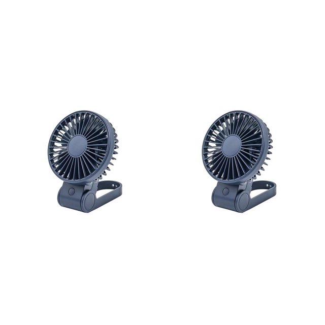 Matsuzay Ventilador portátil Motor sin escobillas Ángulo ajustable Recargable Desmontable Lavable 5V Ventiladores de refrigeración para Azul 2piezas
