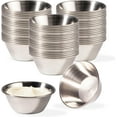 thumbnail image 1 of Fit Préparation de Repas [120 Pack 1.5 oz Tasses à Sauce en Acier Inoxydable, Ramequins en Métal Réutilisables, Bols à Condiments de Qualité Commerciale, Tasses à Portions Individuelles, Petite Tasse Ronde au Jus pour Maison, Restaurant, 1 of 7