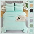 thumbnail image 6 of ZXNYH King Size Comforter Set 7 Piece Bed in a Bag, Sage Green Pleated Comforter and Sheet Set, All Season Soft Microfiber Complete Bedding Set(Green, King), 6 of 7