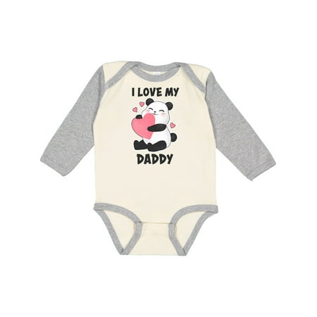 

Inktastic I Love My Daddy with Panda Illustration Gift Baby Boy or Baby Girl Long Sleeve Bodysuit