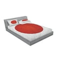 thumbnail image 2 of Ambesonne Abstract Fitted Sheet & Pillow Sham Set, Mosaic Style Oval Shape, Full, Pale Grey and Orange, 2 of 2