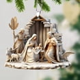 thumbnail image 2 of 2025 Christmas Nativity Scene Ornaments Religious Acrylic 2D Hanging Pendant The Birth of Jesus Christian Christmas Tree Decorations Xmas Holiday Memorial Keepsake Gift, 2 of 9