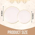 thumbnail image 7 of Exquisite Rosé Coral Peach with Gold Petal Disposable Plastic Plates Combo Pack, 80 Count – 10.25" Dinner Plates & 7.5" Salad Plates, 7 of 7