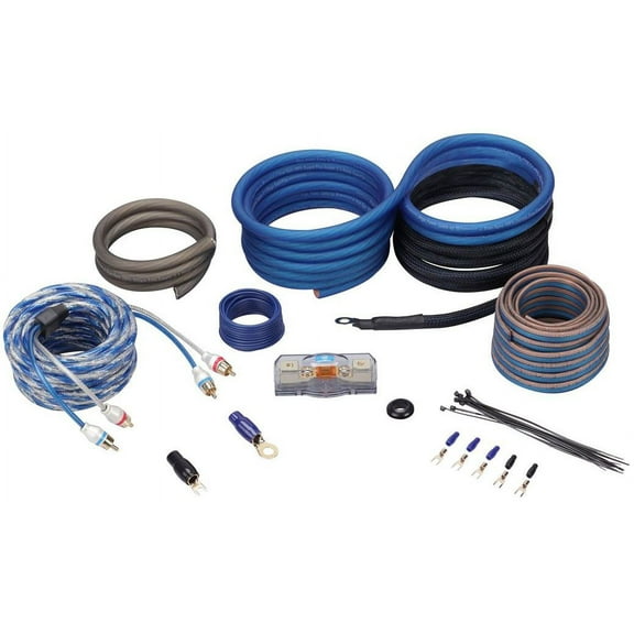 Rockville RWK4CU 4 Gauge 100% Copper Amplifier Wiring Kit – OFC Power/Ground, Triple‑Shielded RCA & ANL Fuse Holder