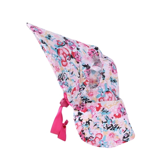 Floral Small Pet Summer Canvas Cap Dog Baseball Visor Hat with Ear Holes and Adjustable Neck Strap for Puppy Outdoor Activities Sun Protection Pet Sunbonnet Travel Gear, Pink