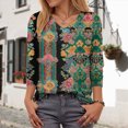 thumbnail image 2 of Towmus Blouses for Women Henley 3/4 Sleeve Shirts Dressy Casual Fall Tops Work Blouses, 2 of 5