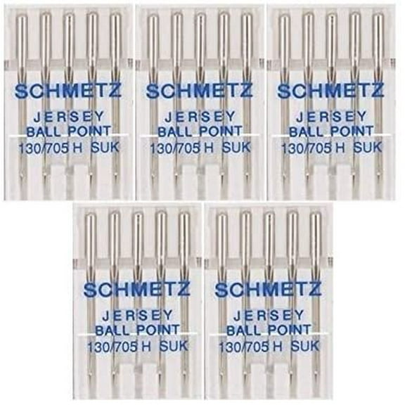 25 Schmetz Jersey Ball Point Sewing Machine Needles 130/705 H SUK Size 70/10