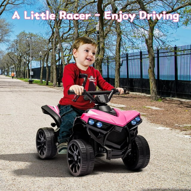 Royalbelle Pink 6V Ride on Toy ATV 4 Wheeler, 1.8MPH Max Speed, Electric Quad Car