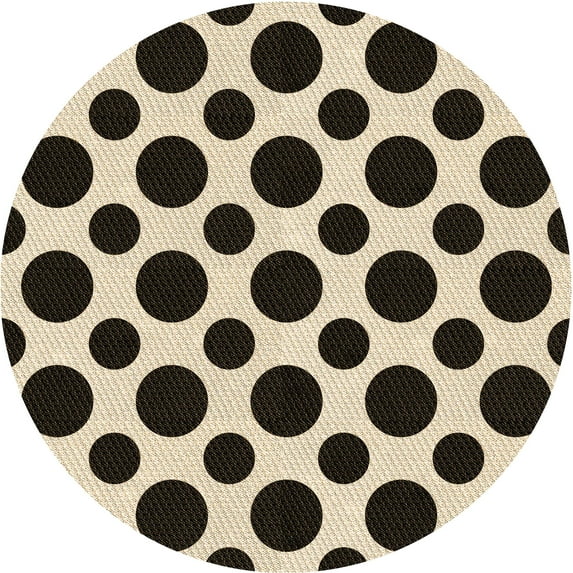 Ahgly Company Indoor Round Patterned Deep Peach Orange Area Rugs, 3' Round
