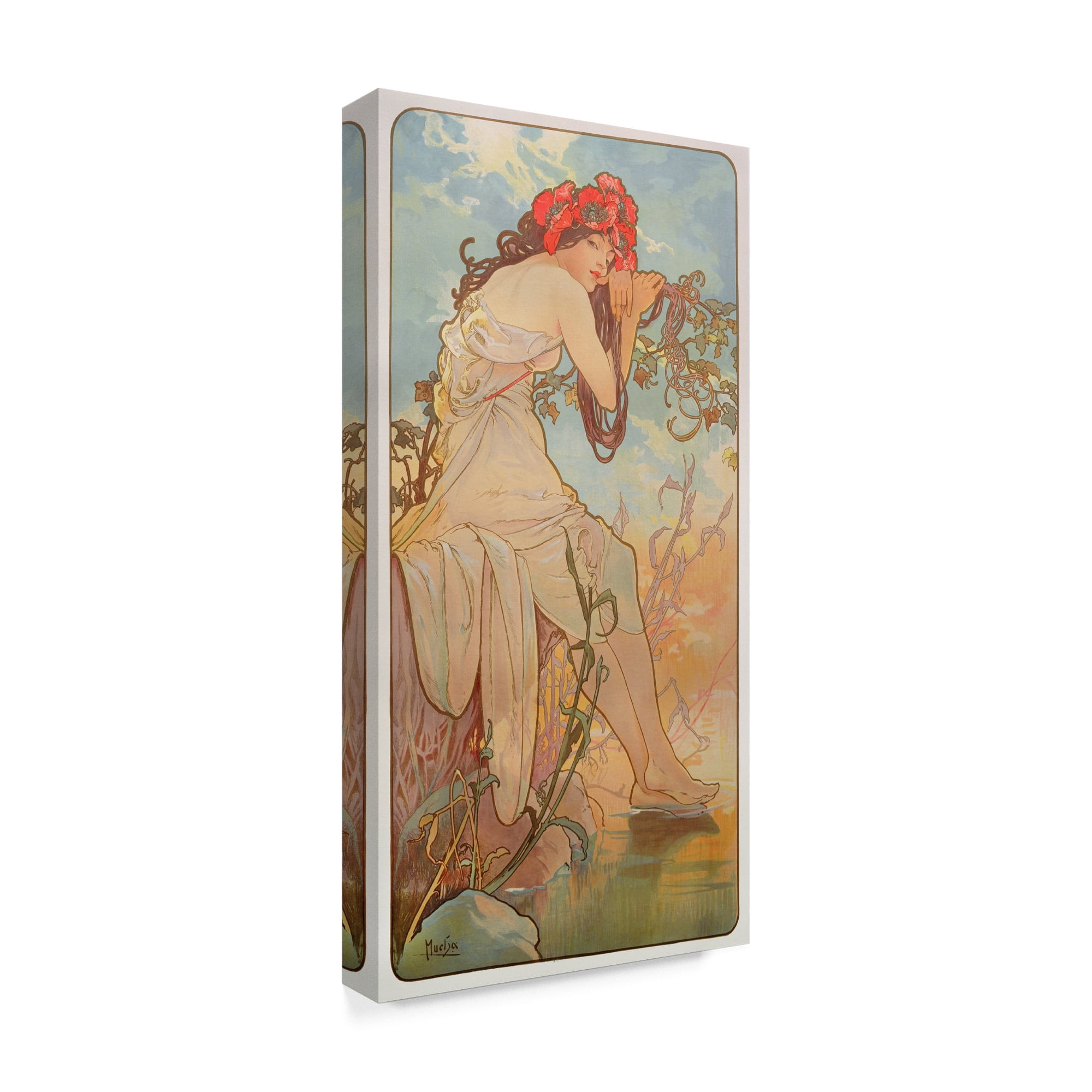 Trademark Fine Art 'The Seasons: Summer, 1896' Canvas Art by Alphonse Marie Mucha