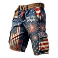 thumbnail image 2 of FASHOFT 250 Anniversary USA Cargo Shorts for Men American Flag Printing 4th of July Patriotic Multi Pockets Casual Cargo Shorts Blue L, 2 of 4