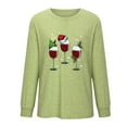 thumbnail image 5 of Hauts d'Été Mignons pour Femmes, Imprimé Décontracté de Noël, Manches Longues, Col Rond, en Liquidation, 5 of 5