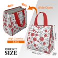 thumbnail image 3 of Pioneer Flower Floral Print Pattern Insulated Lunch Bag for Women & Adults,Large Portable Soft Cooler Lunch Bag,Thermal Food Storage Tote with Pearl Cotton,8.66L,8.75x5.75x9.5 Inch, 3 of 6