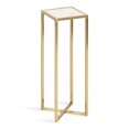 thumbnail image 1 of Kate and Laurel Jaspur Square Metal End Table, 7x7x21, White/Gold, 1 of 15
