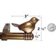thumbnail image 4 of Urbanest 3/4-inch Cute Bird Designer Decorative Adjustable Window Treatment Curtain Single Rod Set, Heavy Duty, Renaissance Gold, 28"-48", 4 of 8