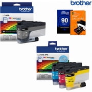 Brother Genuine LC406BK Black & LC4063PK Color 3-Pack (CMY) Ink Cartridges for MFC-J4335DW, MFC-J4345DW XL, MFC-J4535DW, MFC-J5855DW, MFC-J5955DW, Bundle with Deco Essentials Printer eBook