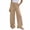 #06 Khaki 【Mix & Match: Stock Up on Your Favorite Colors】, variant on Women's Soft Nylon Spandex Wide Leg Pants, High Waist Drawstring Elastic Waist Tummy Control, Loose Fit with Pockets, Summer Beach Vacation Daily Travel Work | TruHer,Coffee M