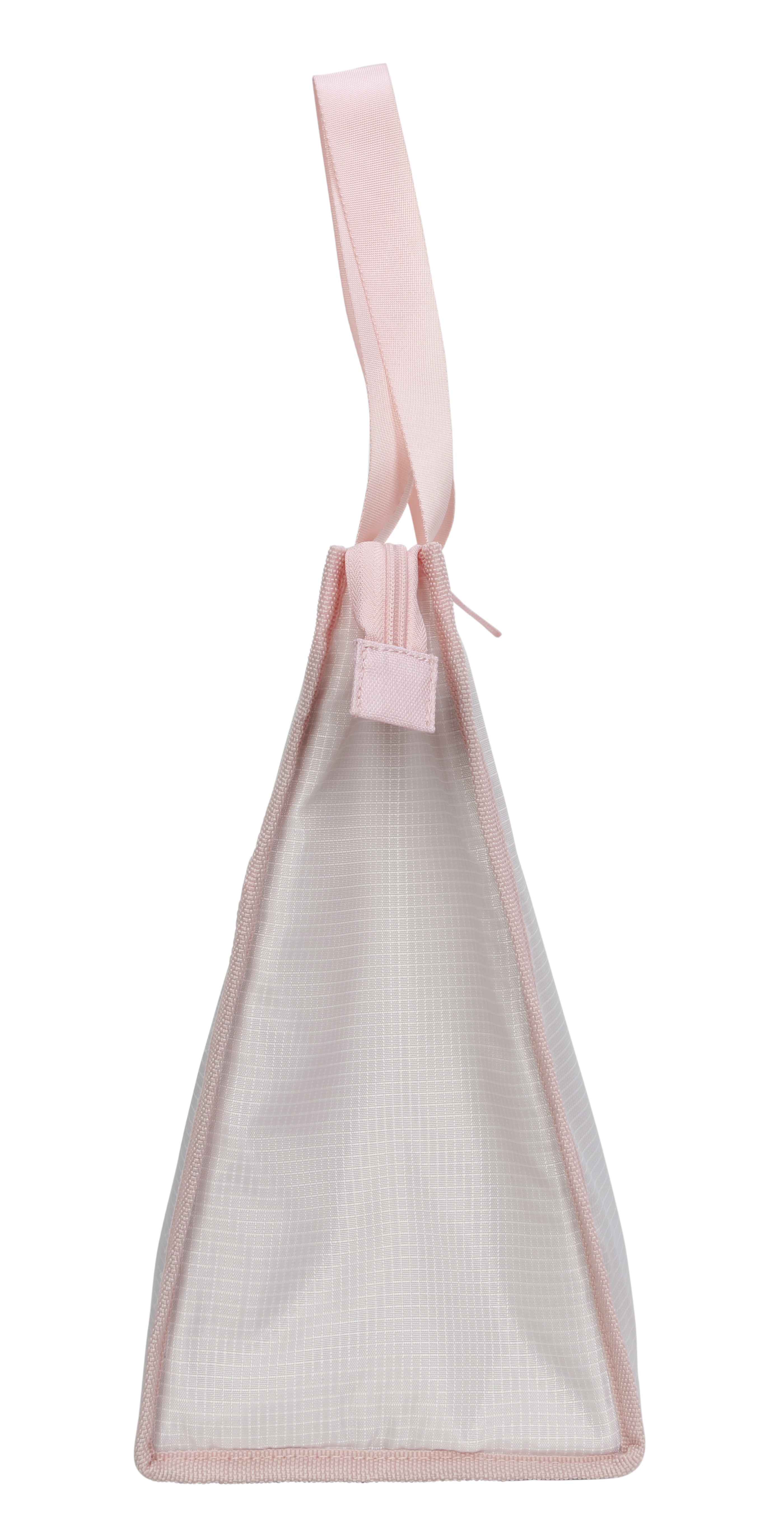 (2 pack) Mainstays Pink Reusable Polyester Lunch Bag with Zippered Main Pocket, Ideal Use for Workday Meals and Travel