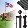 thumbnail image 4 of imerelez Flag Pole Kit for Outside House in Ground, 20FT Sectional Aluminum Extra Thick Flagpole, 5x3 US Flag, Heavy Duty Black Flag Poles Kit for Yard, 4 of 8
