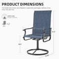 thumbnail image 7 of ELPOSUN Patio Swivel Chairs Set of 2, Outdoor Dining Chairs High Back All Weather Breathable Textilene Outdoor Swivel Chairs with Metal Rocking Frame for Lawn Garden Backyard Deck, Navy, 7 of 7