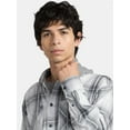 thumbnail image 2 of No Boundaries Men's & Big Men's Hooded Flannel Shirt with Long Sleeves, Sizes XS-5XL, 2 of 2
