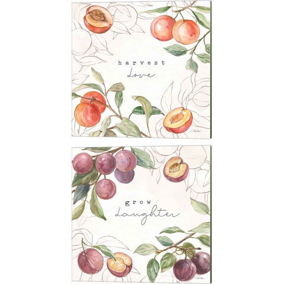 Great Art Now In the Orchard B by Silvia Vassileva 2 Piece Canvas Art Set Each 14"W x 14"H