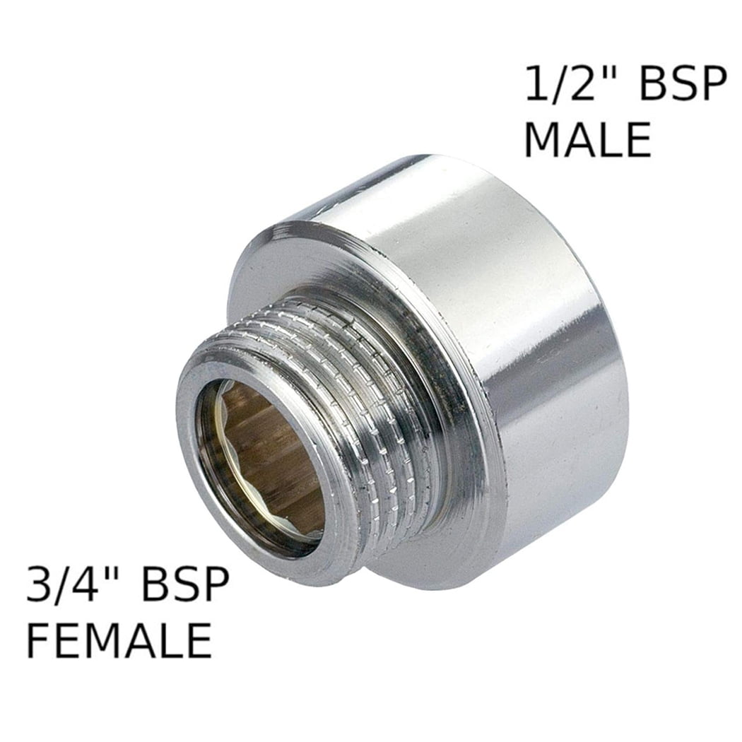 Goodhd Shower Hose / Head Adaptor 3/4' Female To 1/2' Male BSP Chrome Reducer