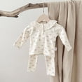 thumbnail image 2 of Traje de pijama para bebé de 0 a 2 años, ropa de dormir con cuello con volantes de encaje, conjunto de 2 uds., ropa para el hogar Floral dulce para niño pequeño, primavera y otoño, 2 of 6