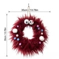 thumbnail image 2 of Funny Ball Halloween Wreaths for Front Door, 13.7 Inch Halloween Plush Door Hanging Wreath, Gothic Autumn Harvest Halloween Decor for Home Porch Wall Indoor Party Table, 2 of 8