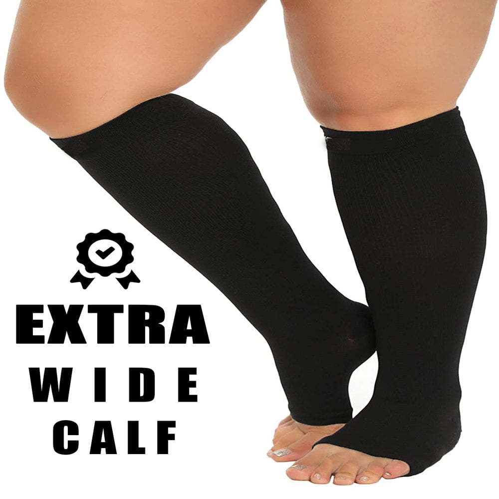 Wide Calf Toeless Plus Size Compression Socks Soothing Comfy
